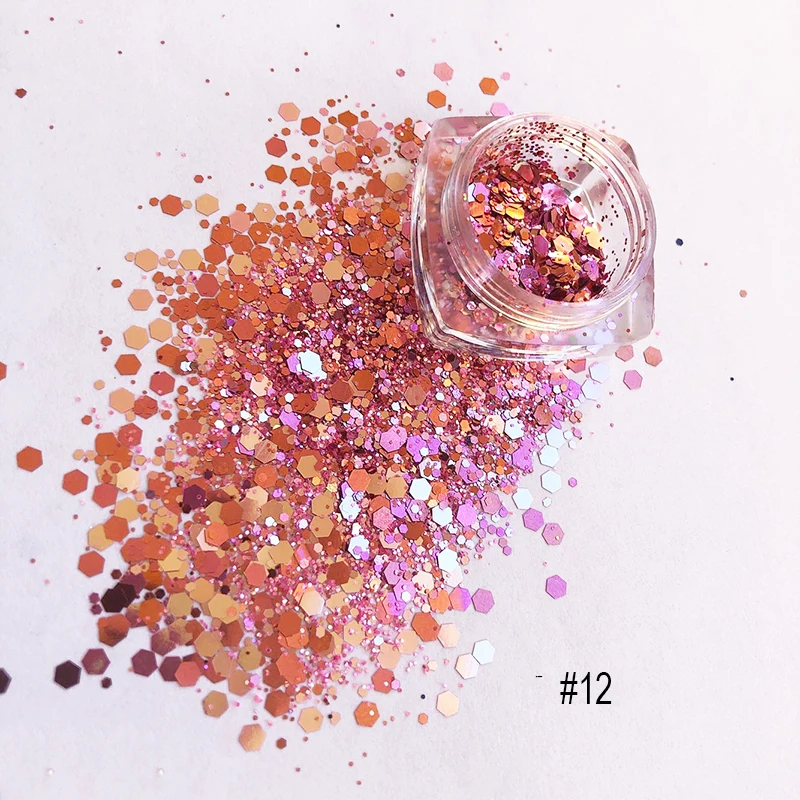 500g Colorful Hexagon Changing Color Sequins Eye Face Crafts Nail Tumblers Art Chameleon Color Shift Glitter Chunky Powder Bulk