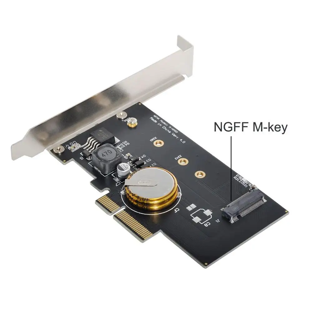 PCI-E 3.0 x4 to M.2 NGFF M Key SSD Nvme Card Adapter PCI Express with Power Failure Protection 4.0F Super Capacitor