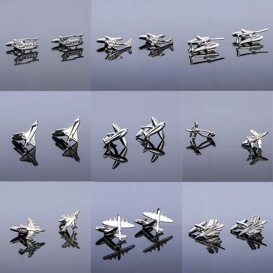 

2021 New High Quality Mens Design Airplane Cufflinks Helicopter Aircraft Aeroplane Cuff Buttons For Business Shirt Gift