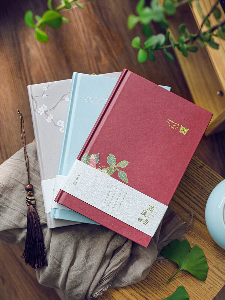 JOYTOP Courtyard Full of Fragrance Notebook A5 Ancient Style Simple Diary Notebook Literary Exquisite 1PCS