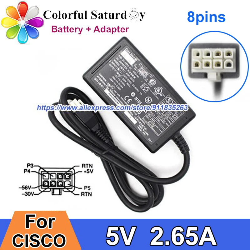 Original ADP-20TB 34-1612-01 5V 2.65A 20W AC Adapter 30V 0.13A 56V 0.08A For CISCO Laptop Charger Power Supply 8pins