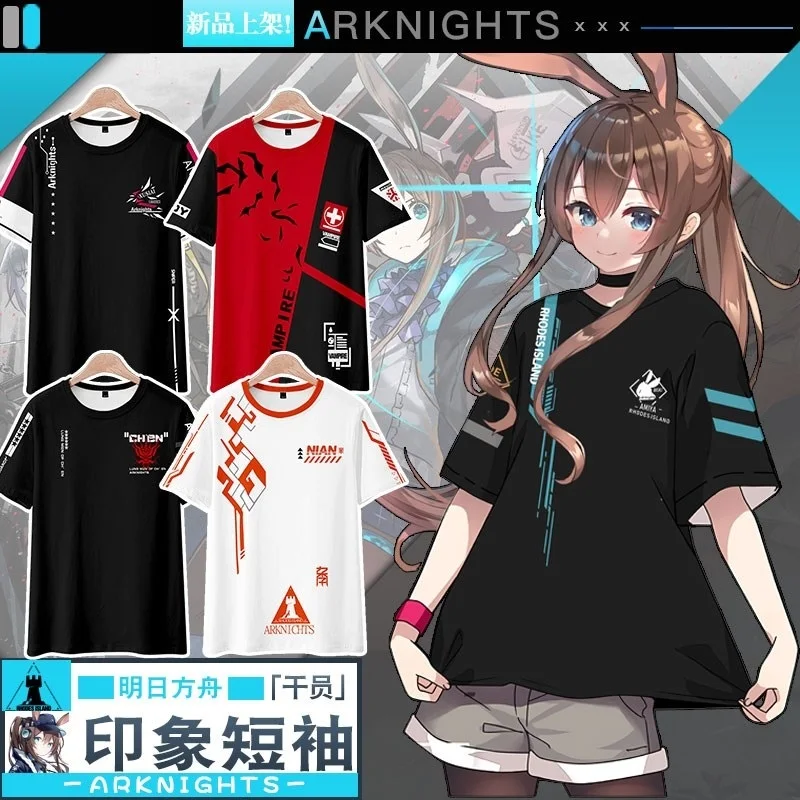 Game Arknights 3D T Shirt Women Men Rhodes Island Texas Amiya Nian clothes Lappland Exusiai Surtr Nightingale Saria Cosplay Tops