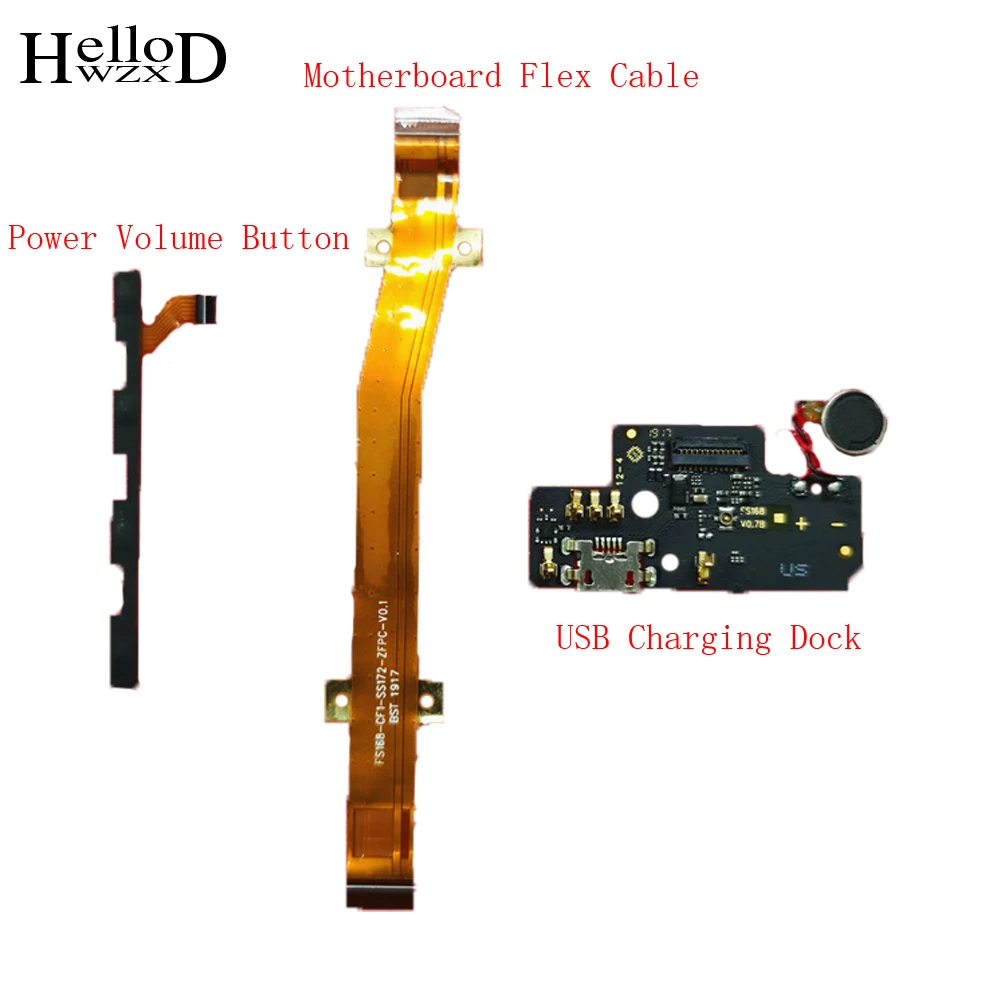 

For Alcatel 1V 2019 5001 5001D 5001A Power Volume Button + USB Charging Dock Port + Motherboard Connect Flex Cable