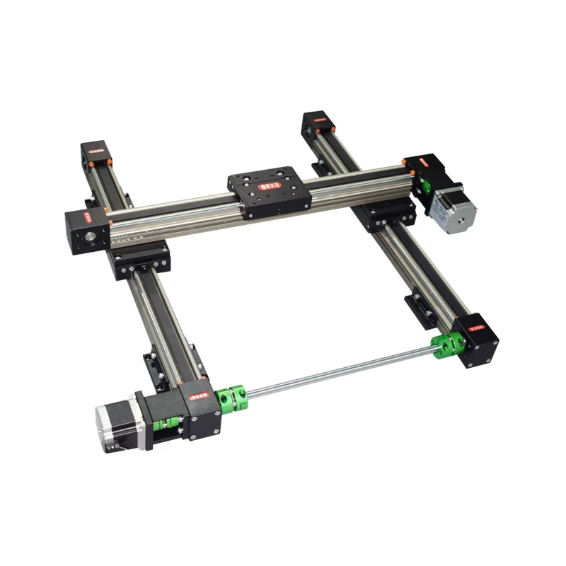 Imagem -04 - tipo de Pórtico Correia Síncrona Linear Deslizante Trilho Elétrico Módulo de Nível Cnc Movente Ferroviário Atuador xy Nível com Motor Cnc Completo