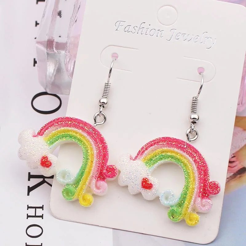 Summer Daisy Earrings Korean Rainbow Pendants Lovely Drop Earrings For Women Girl Cute Fashion Jewelry oorbellen Gifts