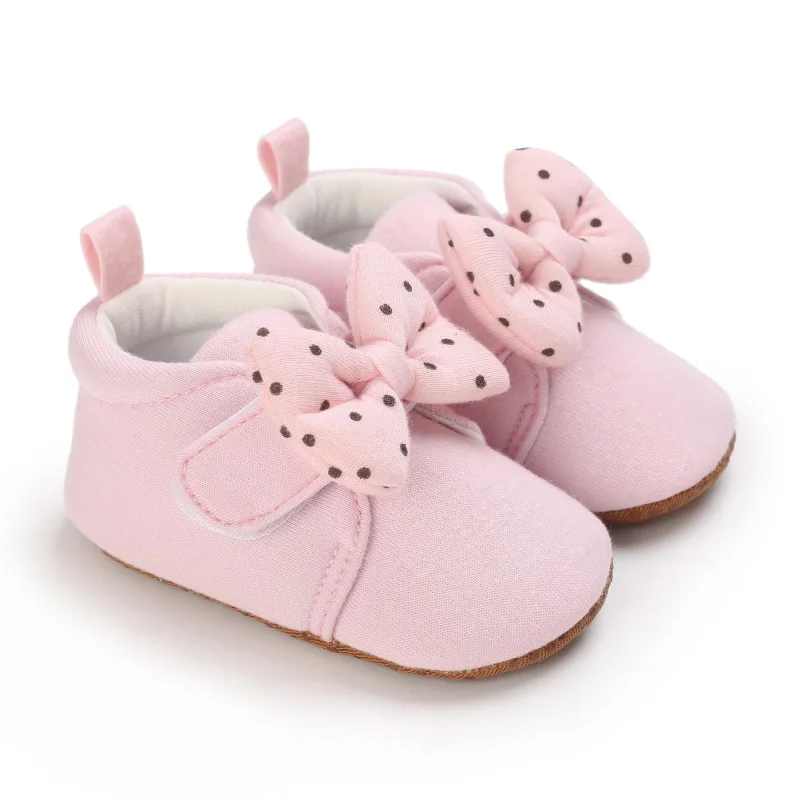 Baby Autumn Shoes Infant Girls Cute Dot Shoes Toddler First Walkers Flat Indoor Outdoor Slippers