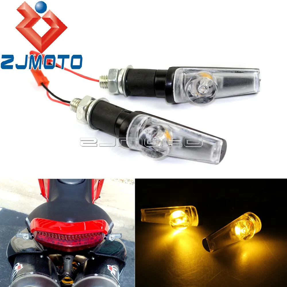 Motorcycle 8mm Amber Light LED Turn Signals For BMW Yamaha Honda Suzuki Kawasaki Custom Blinkers Turn Indicators