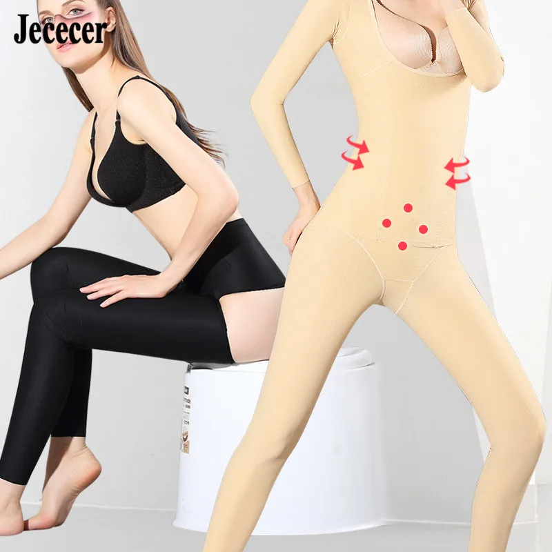 Full Bodysuit Shapwear Set Postpartum Recovery Jumpsuit Control Pants Slimming Body Shaper Flat Belly Woman Underwear