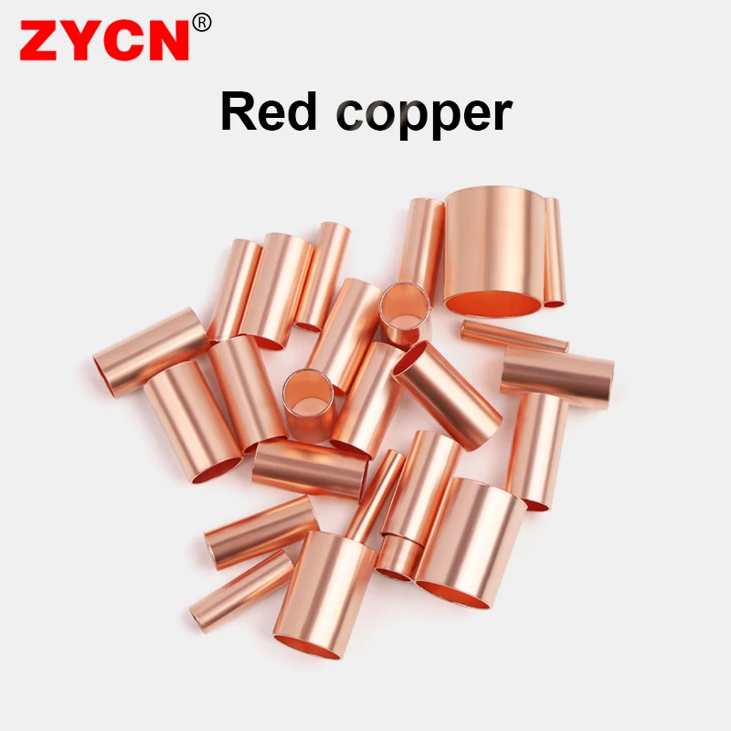 100PCS GT Red Copper Connecting Pipe Wire Joint Small Tube Protection Sleeve Press Terminal Quick Connector 2/2.5/3/4/5/6/8mm2