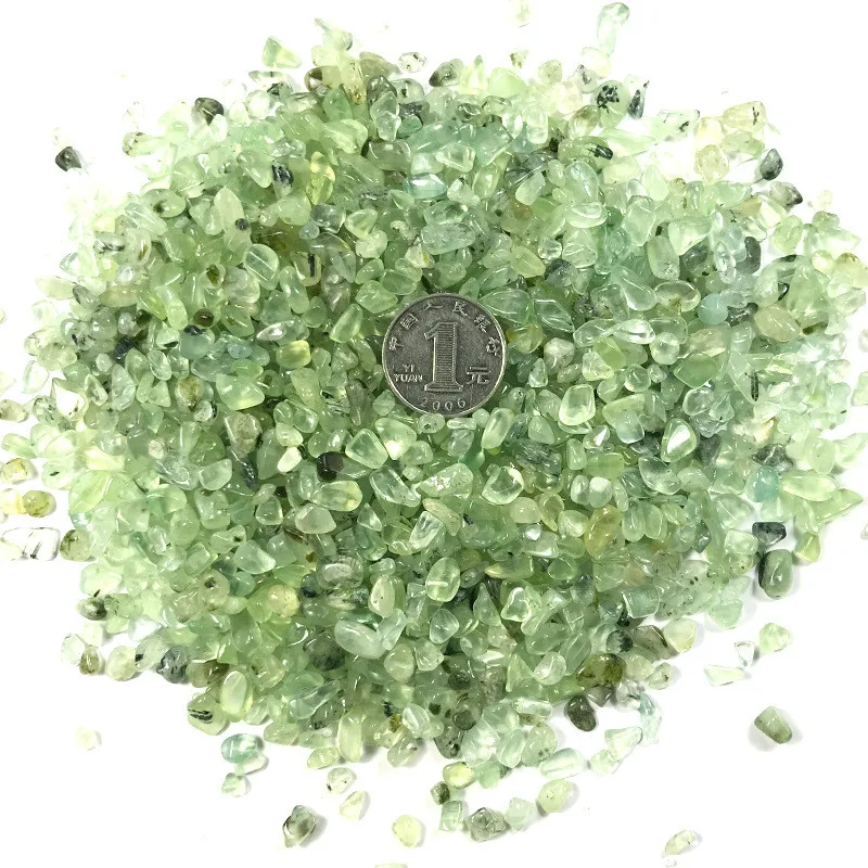 100g 7-9mm hurtownia prehnite oryginalny jasnozielony kamień winogronowy kryształ żwir Home Decor minerały ogród kwiat doniczka okaz