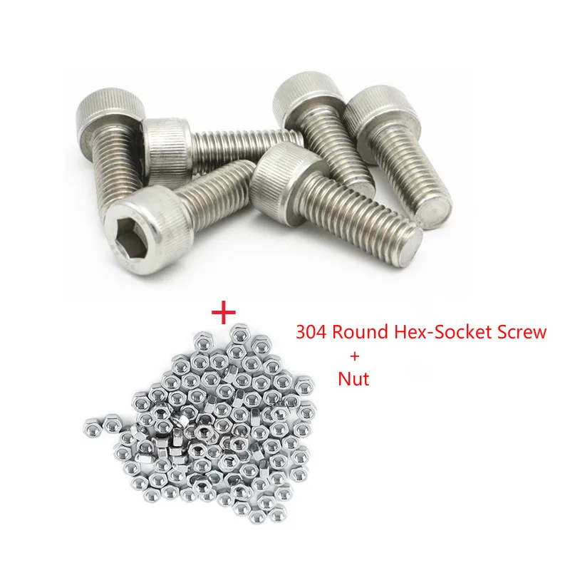 304 viti M3 acciaio inossidabile esagono incassato esagono incassato vite a brugola lunghezza 10-30mm