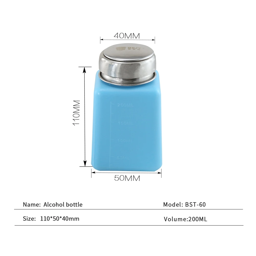 100/200ML แบบพกพากดที่ว่างเปล่าของเหลวแอลกอฮอล์ขวดปั๊ม UV เจลเล็บทำความสะอาด Acetone น้ำยาล้าง Dispenser เครื่องมือทำความสะอาด