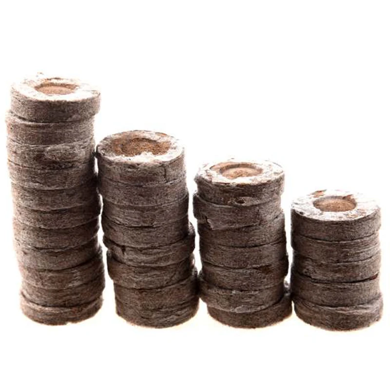 

100Pcs Professional Peat Pellets Plant Starting Soil Block Jiffy Seedling Plugs Environmental Garden Nursery Retail