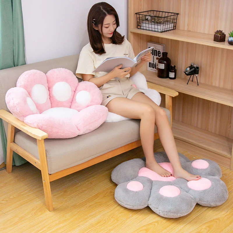 Adorable Cat Bear Paw Chair Seat Cushion Stuffed Plush Soft Paw Pillows Animal Sofa Indoor Floor Bed Home Decor Children Gifts