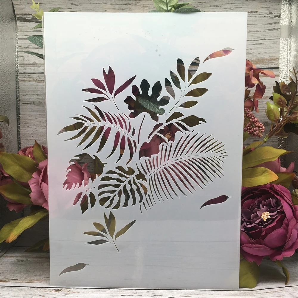 A4 29Cm Boardleaf Nhánh Tự Làm Lớp Dựng Stencils Tranh Treo Tường Sổ Lưu Tô Màu Nổi Album Trang Trí Bản Mẫu