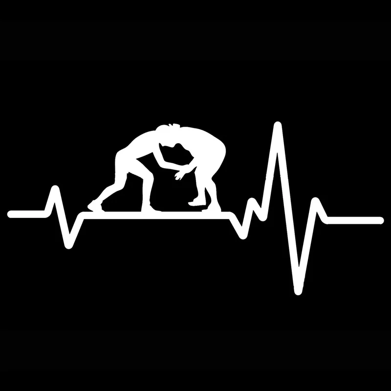 15cm*7cm Wrestling Greco Roman Grappling Heartbeat Vinyl Car Sticker Car Decoration Waterproof Decals