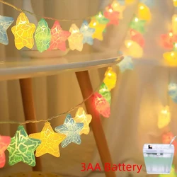 LED Christmas Decor Crack Star Fairy Lamp String Twinkle Garlands Indoor Battery Flash Holiday Party Wedding Decor Lights