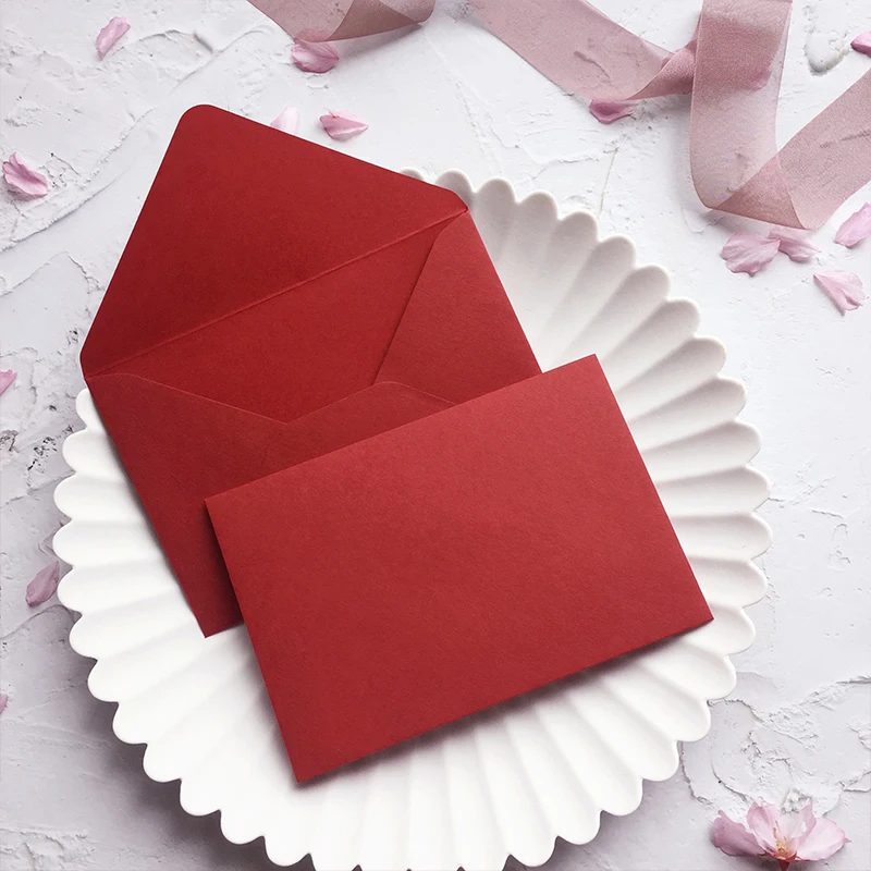 Red Envelope Vintage Luxury Paper Envelope For Wedding Party Invitation Envelope Gift Envelope 10.5x15.5CM