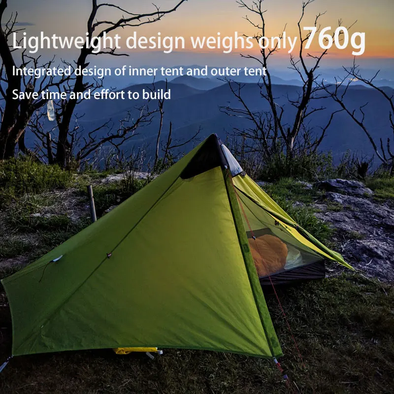 Imagem -05 - Gear-ultralight Rodless Tent Professional Outdoor Camping Caminhadas Viagens Lanshan Temporada 15d Pessoa 3f ul