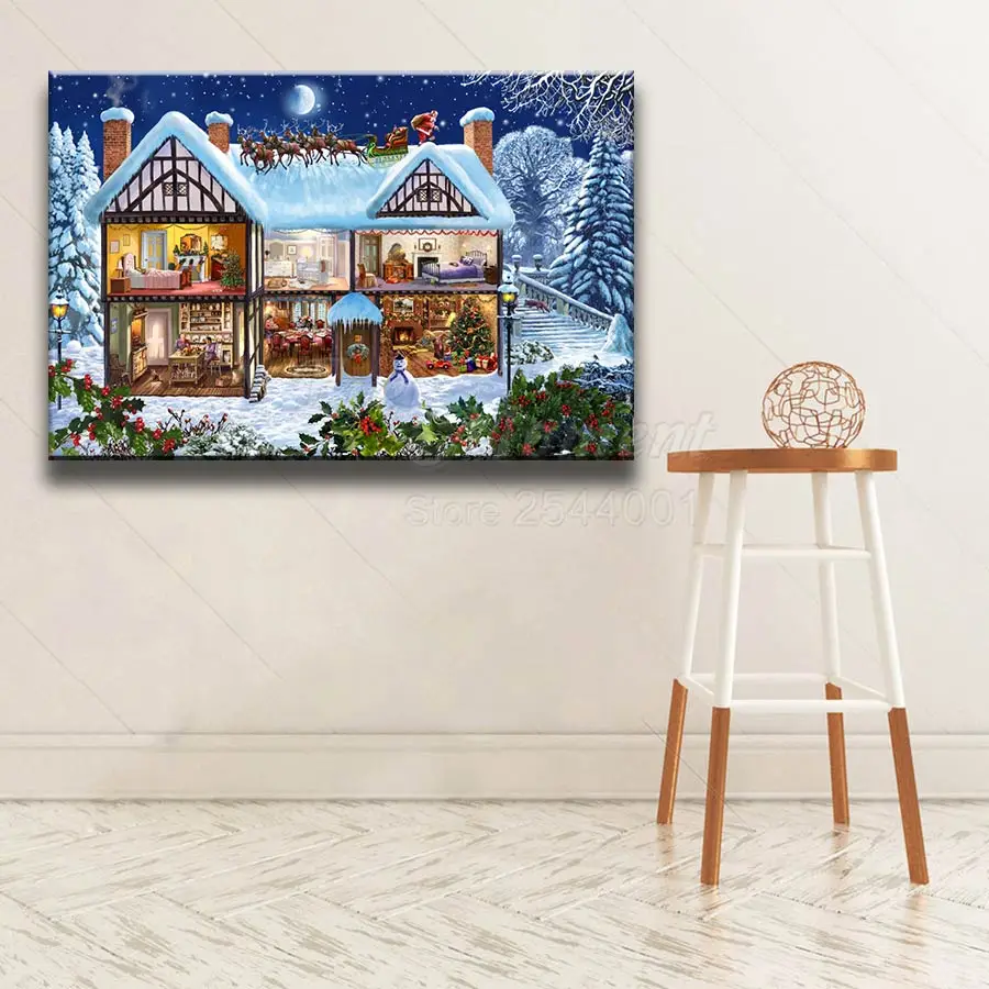 Ever Moment Diamond Painting Christmas Day Snowman Handmade Gift Resin Full Square Drill Mosaic Embroidery Decoration ASF2139