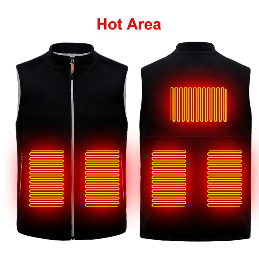 Heated Vest For Men Adjustable Heated Vest Jacket Clothes Washable Warm Vest USB Heating Coat With 5 Heating Sheets Power Ba