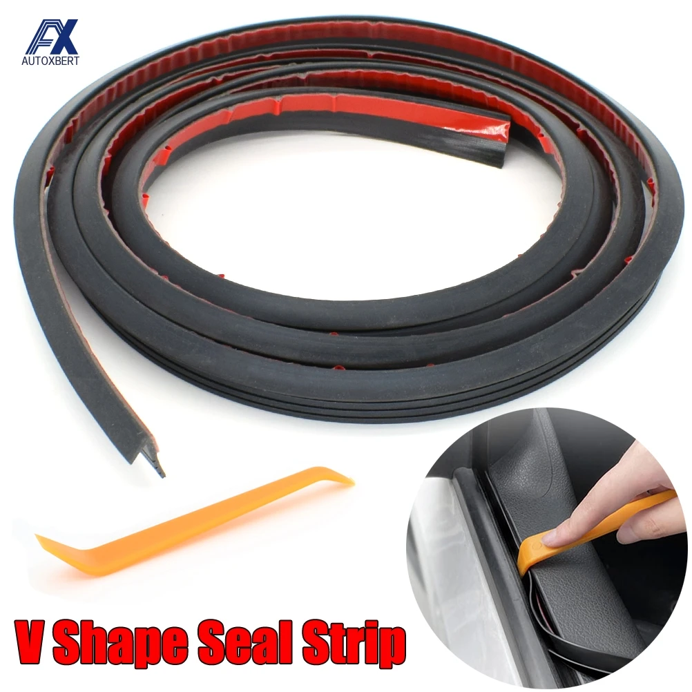 

4M Car Windows Seal Strip V Type Side Door Sealing Strips Rubber Filler Noise Insulation Weatherstrip Sealant Tool Accessories