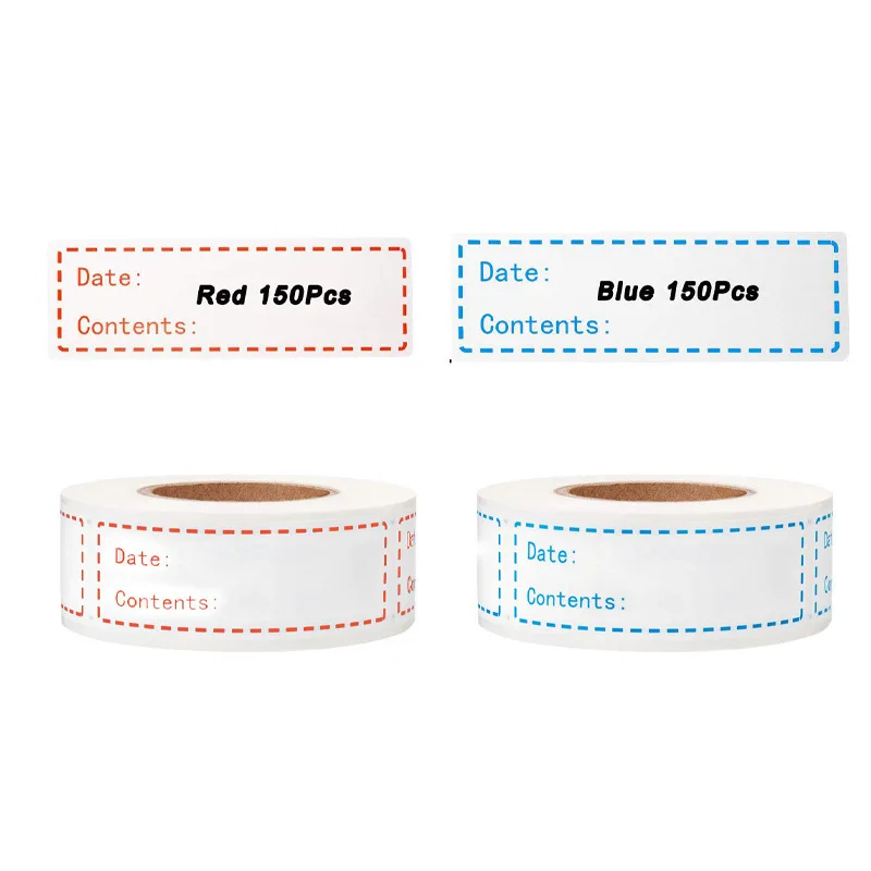 150pcs Material Food Storage Label Refrigerator Freezer foodS storage Date Content Stickers for Container Tin Bin Bag Bottle Jar