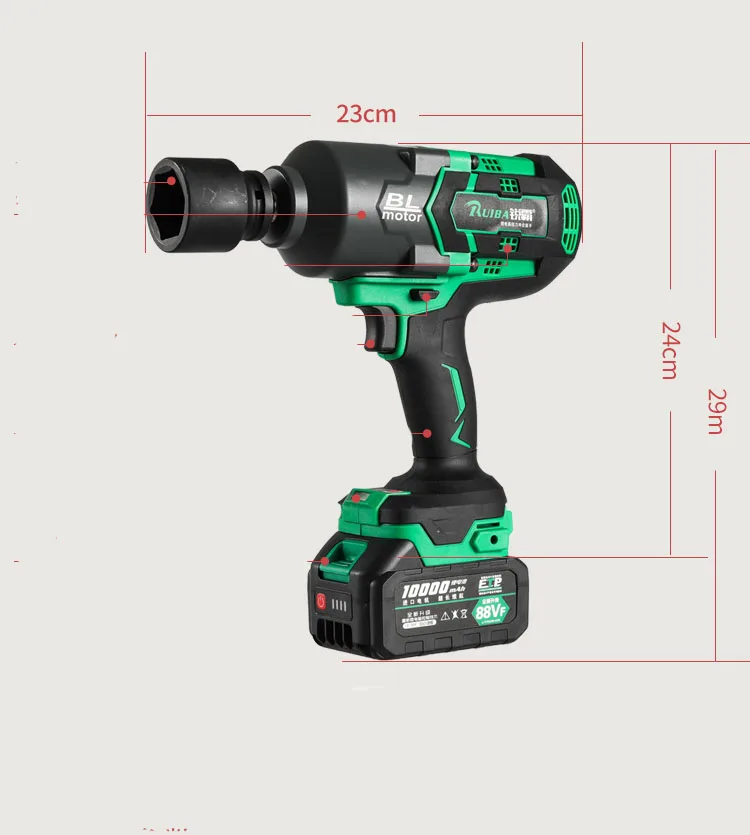 1300N.m Torque 20V Cordless Battery Impact Wrench accumulato Brushless Cordless 1/2 Inch Square Drive Fit Makita Battery