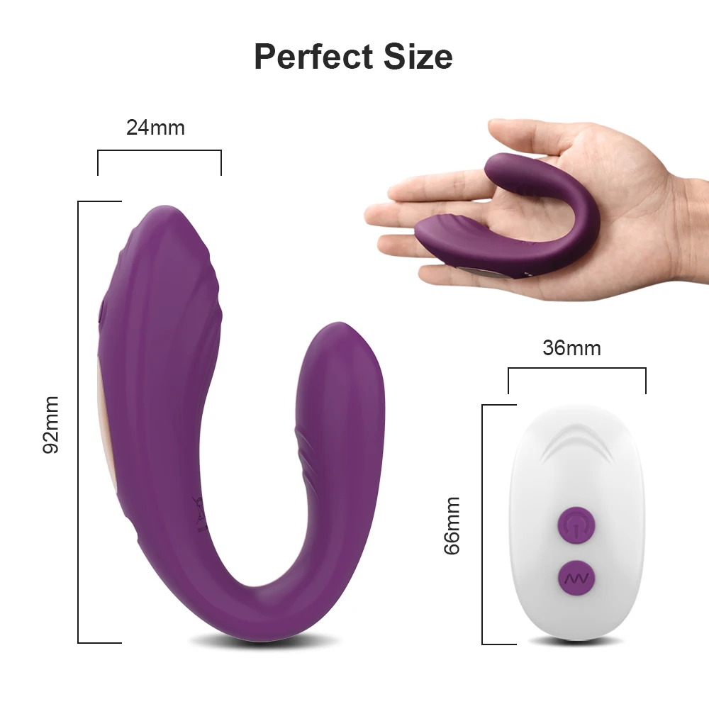 Wireless Remote Control Vibrator Female Dual Motor U Shape Clitoris Stimulator Dildo Wearable Sex Toys for Women Couple Adult 18