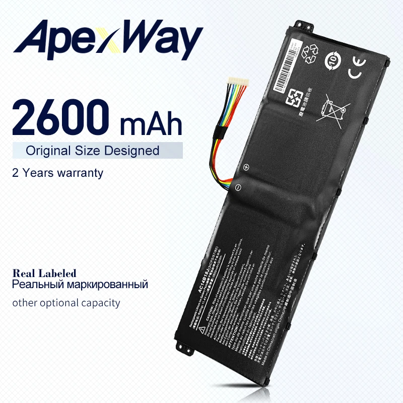 2600mah 11.4V AC14B18J Laptop Battery for Acer Aspire AC14B13J E3-111 E3-112 E3-112M ES1-511 TravelMate B116 B115-M B115-MP