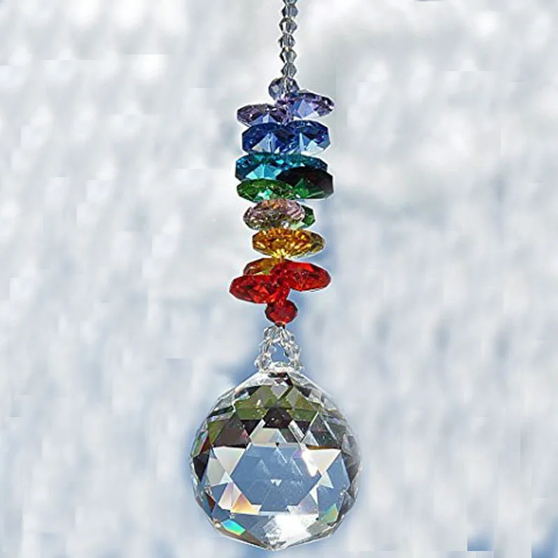 Rainbow Suncatchers Crystal Ball Prism Window Suncatcher Feng Shui Crystal Pendant Hanging Home Garden Decoration