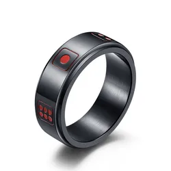 Creative Stainless Steel D6 Dice Design Spinner Ring for Men Women Size 6-12
