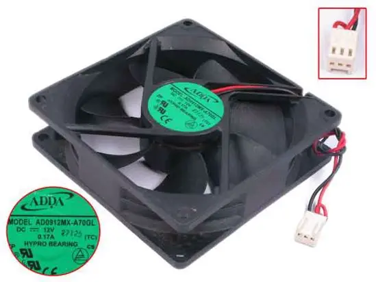 

ADDA AD0912MX-A70GL DC 12V 0.17A 92x92x25mm 2-Wire Server Cooling Fan