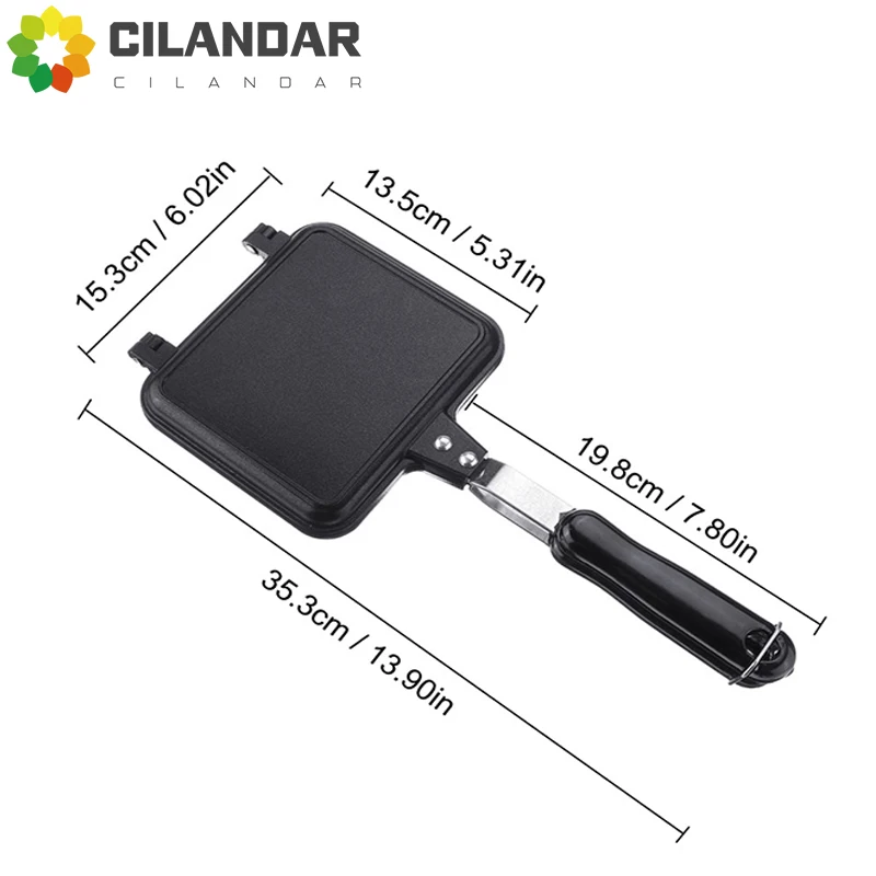 Mini sandwichera de Gas, plancha para Pan, tostada, máquina para desayuno, gofres, tortitas, hornear, barbacoa, tostadora, molde para horno, sartén para parrilla