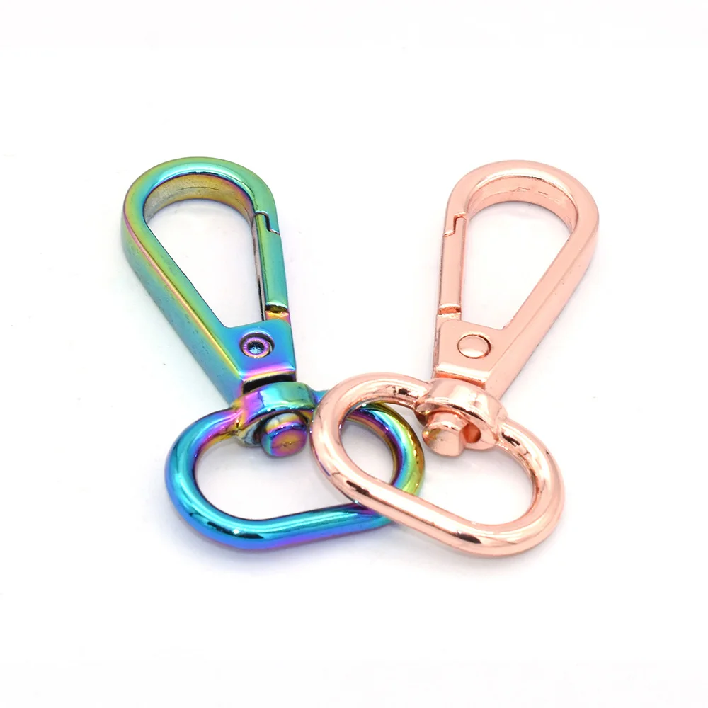 

20mm Rainbow Swivel clasp D ring Lobster Clasps Swivel Trigger Clips Swivel Lanyards Handbag Hook Snap Hooks Clips-6pcs