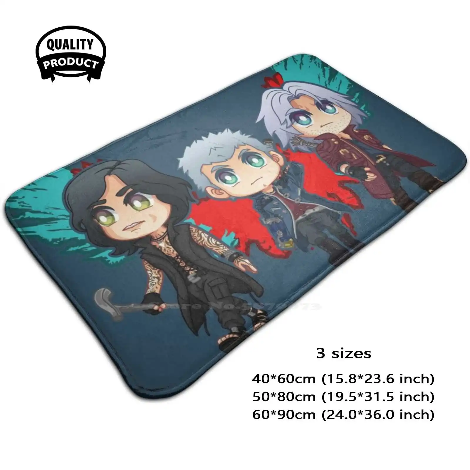 V Soft Cushion Home Carpet Door Mat Car Rug 5 Dante Nero Vergil Sparda Yamato Lady Trish Nico Griffon Shadow Nightmare Urizen