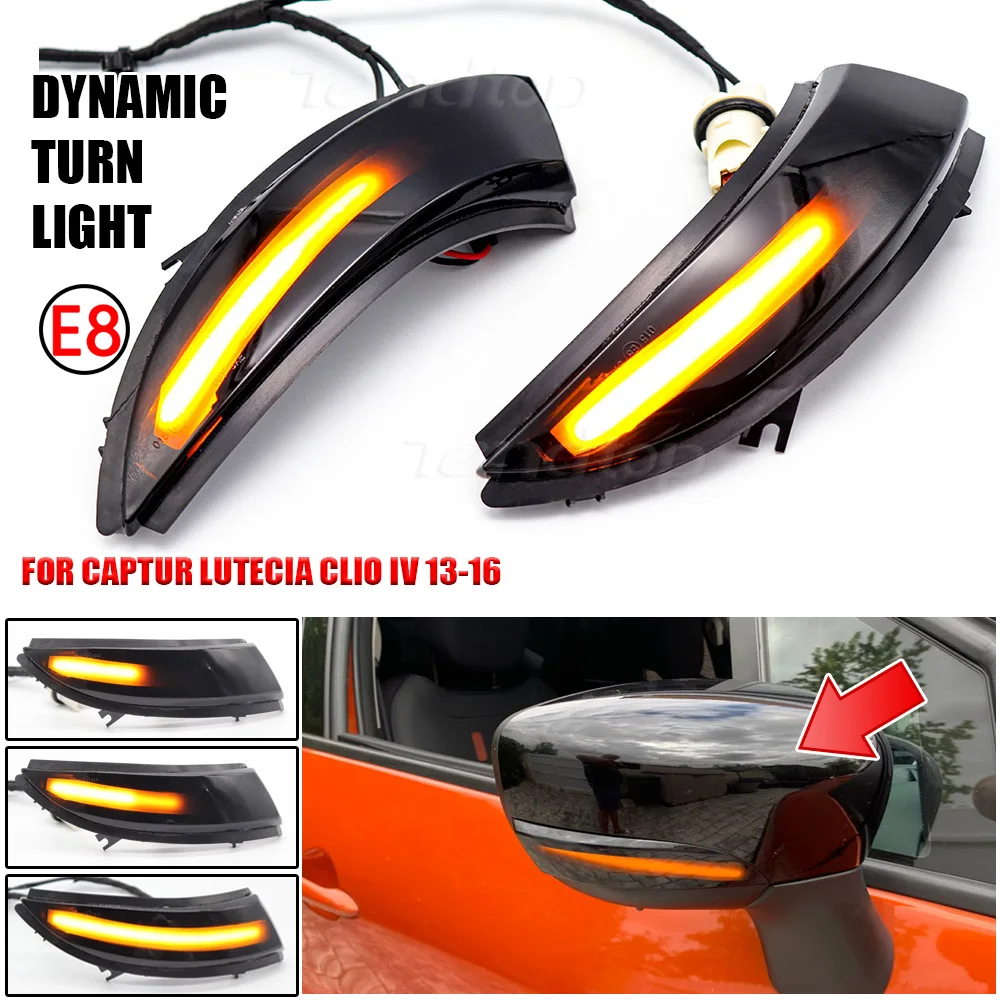 For Renault Clio IV MK4 BH RS Grandtour KH 2012 - 2016 Dynamic Blinker LED Turn Signal Light Side Mirror Indicator Car