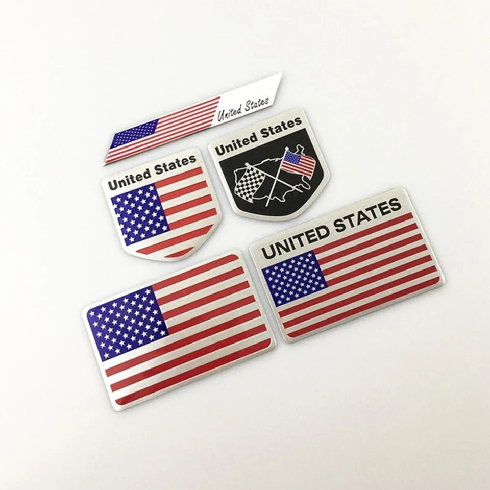 

American Flag Car Decal Sticker -Aluminum Alloy Patriotic Auto Body Sticker for Scratch Cover,Car Accessories for Truck MYCT-46