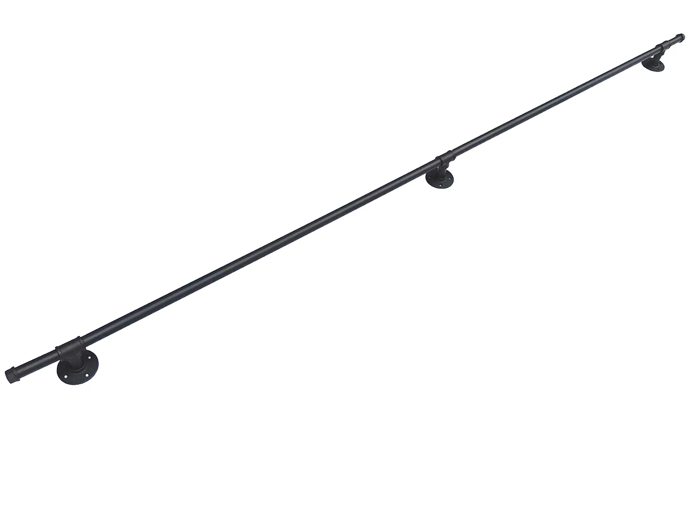 Rustic Black Staircase Handrail Wall Mount Industrial Pipe Hand Railing for Stairs