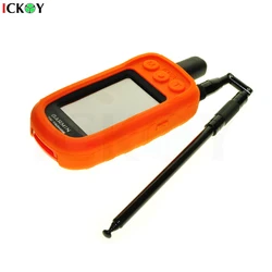 Silicone Protective Case + Extendable Telescopic Gain Antenna (Black) for Garmin Alpha 100 Alpha100 Handheld GPS Accessories