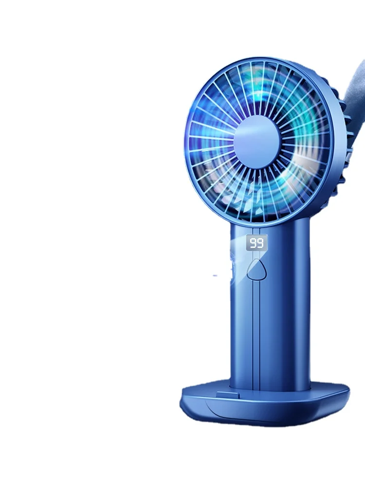 

TT Small Handheld Fan 5-Speed Digital Display Small Cute Mini USB Rechargeable Student Portable Ultra-Quiet