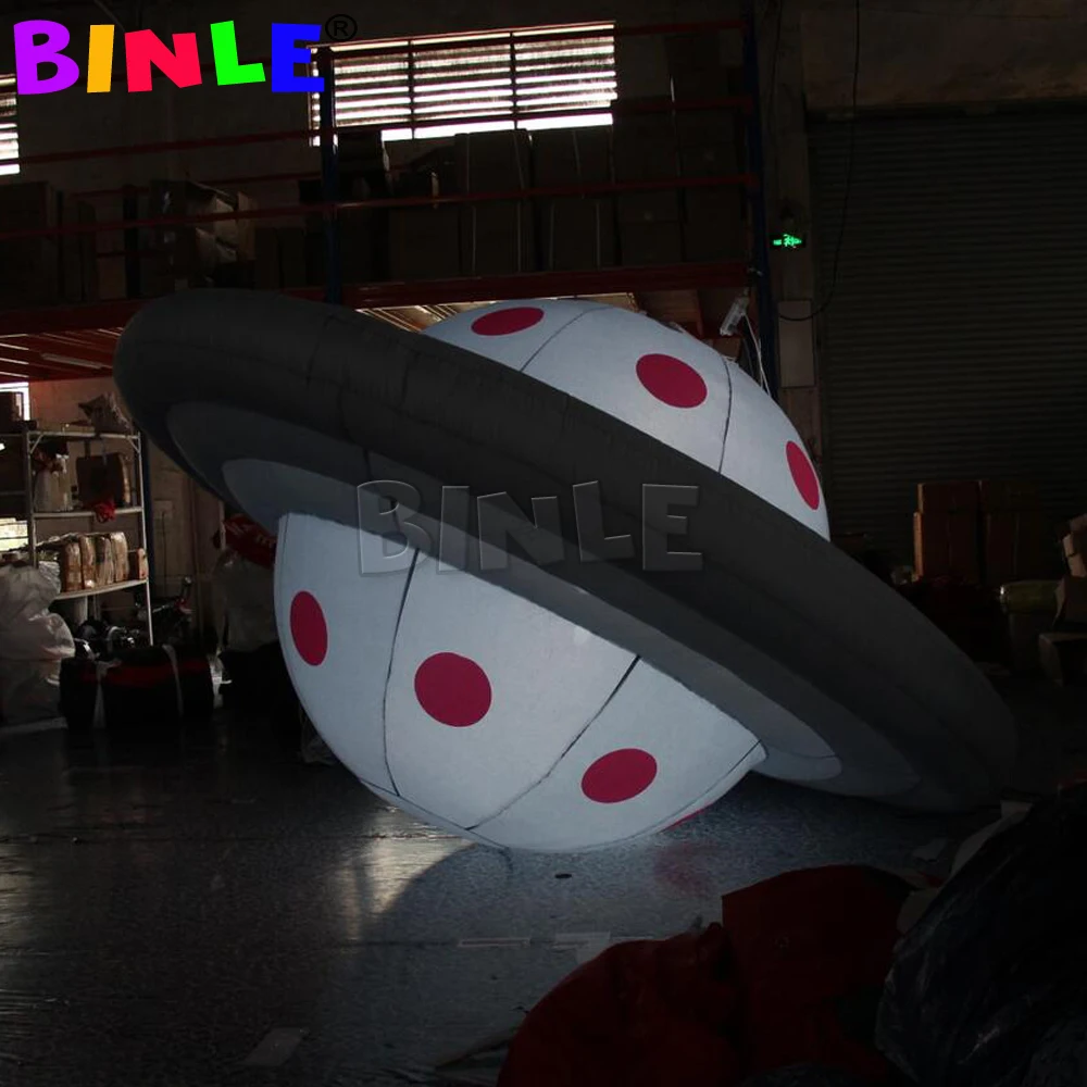 

Grey Giant Inflatable UFO Balloon With Led Lights,PVC Airtight Flying Saucer For Hanging Advertising Parade Decoration