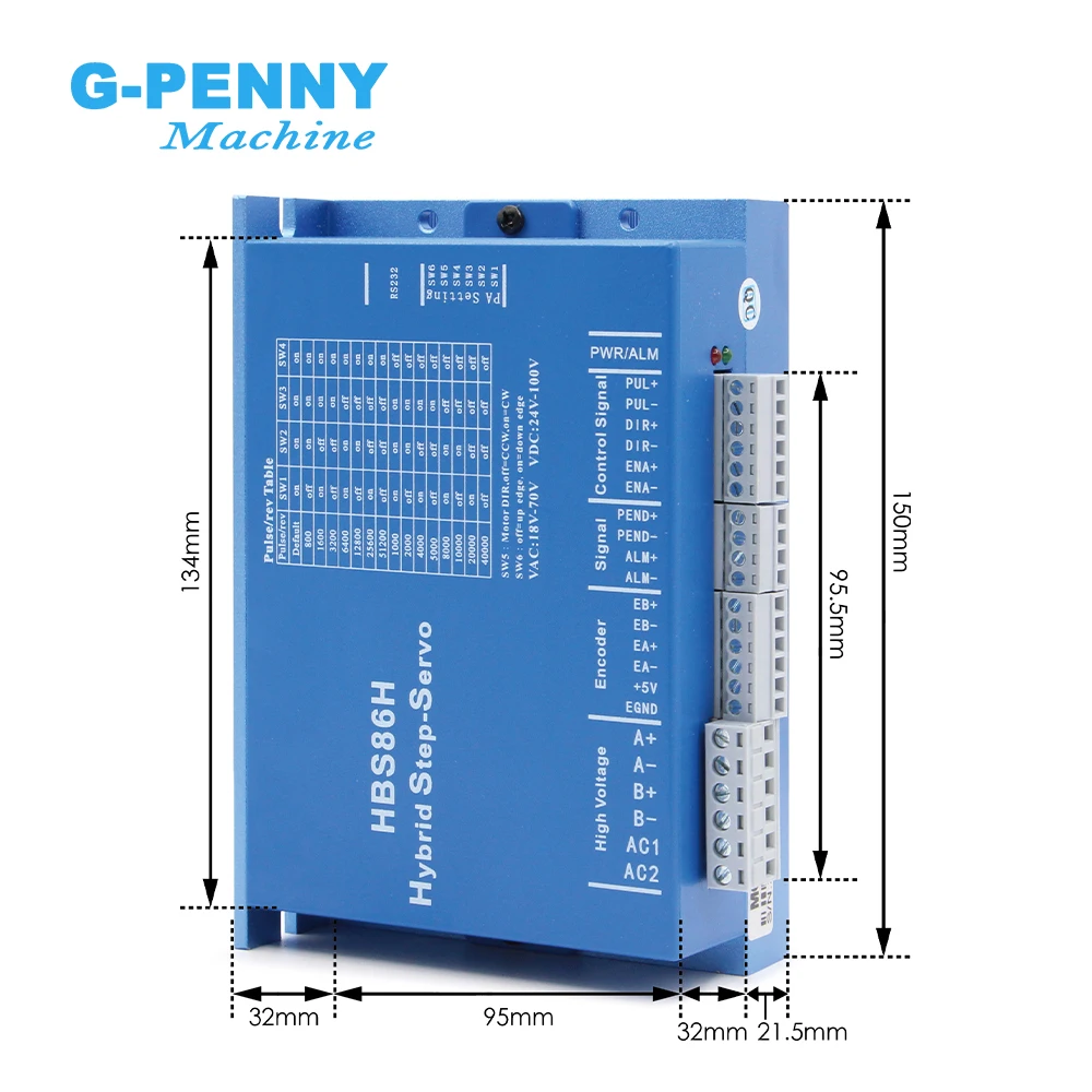 Nema34 12.2Nm closed loop stepper motor kit 86HS120N+ HBS86H stepper motor with encoder 2 phase 6A 30-100v servo motor kit