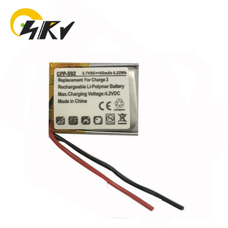 3.7V 60MAh แบตเตอรี่ Li-Ion สำหรับ Fitbit Charge 2สมาร์ทนาฬิกา411415แบตเตอรี่ลิเธียมโพลิเมอร์