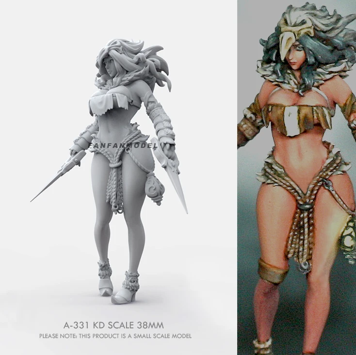 38Mm Resin Model Kits Beauty Soldaat Figuur Zelf-geassembleerde A-331