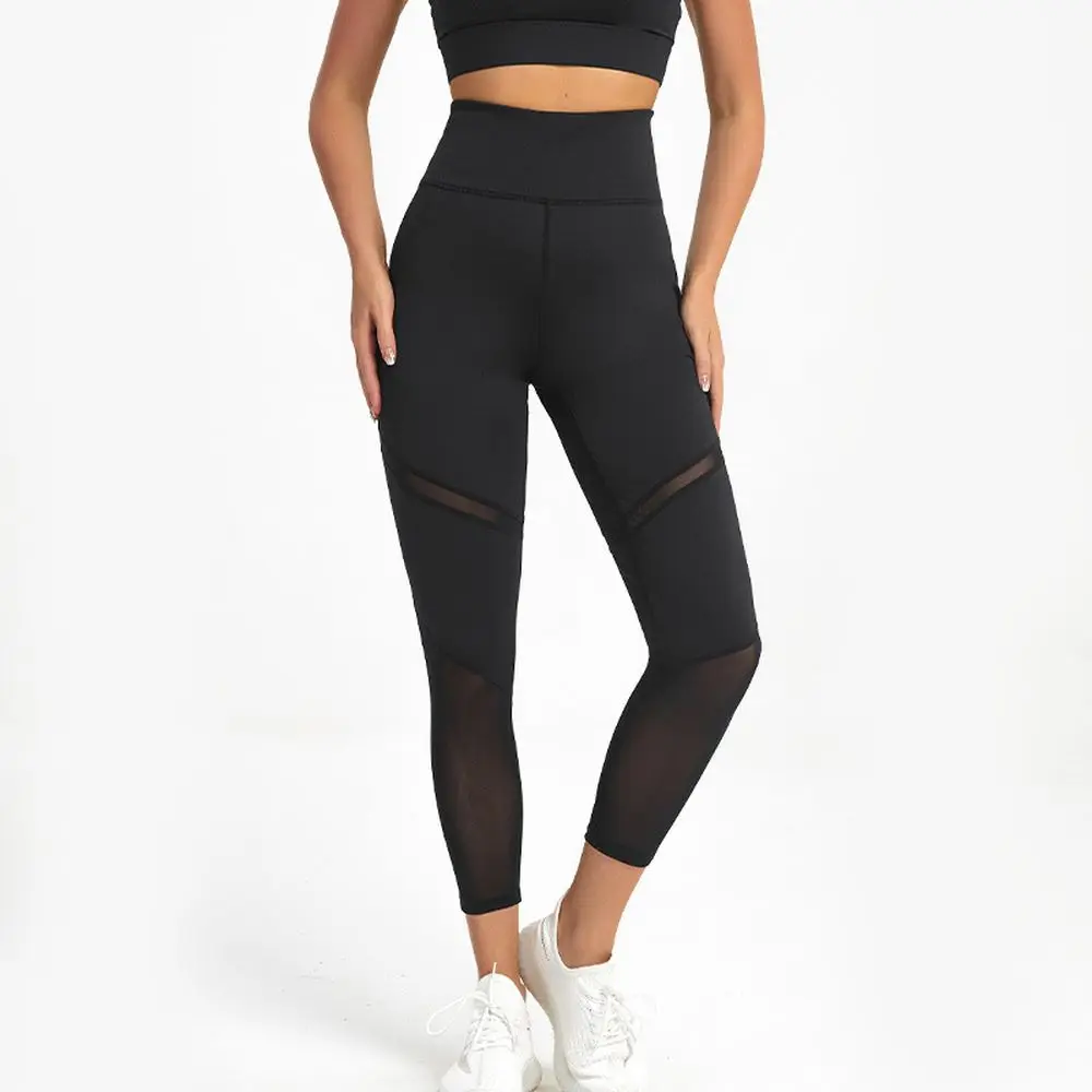 Pantalon en maille grande taille pour femmes, Leggings de sport, de course à pied, de sport, absorbant la sueur, à séchage rapide