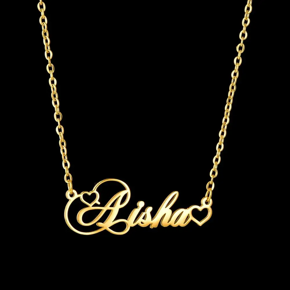 Atoztide Collane Cuore Personalizzato Choker Nome Personalizzato Collane Targhetta Monili di Fascino In Acciaio Inox Amanti del Regalo Per Le Donne