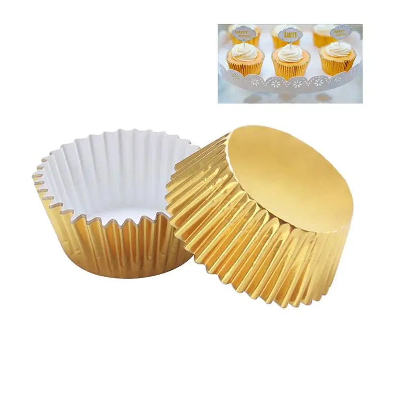 100pcs Cake Molds Liners Cupcake Molder Muffin Cupcake Paper Gold Mini Cake Forms Muffin Molds Baking Molds Decorating Tools