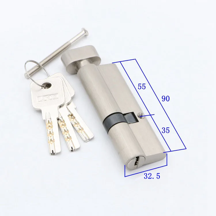 DIY Pure Copper Lock Core Security  Hardware  Lock Cylinder  Interior Bedroom  Living  Handle  Brass Key