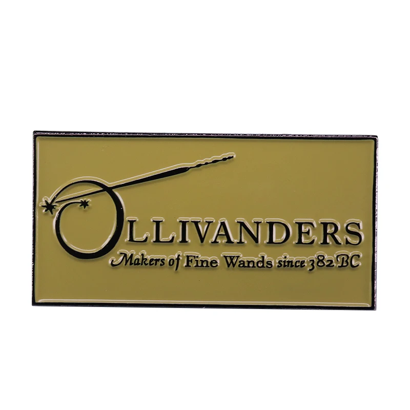 Ollivanders brooch magic wand pin fans great addition